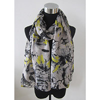 Ink Floral Scarf