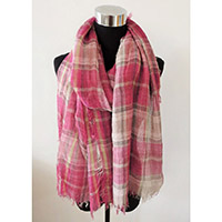 Raw-edge Check Scarf